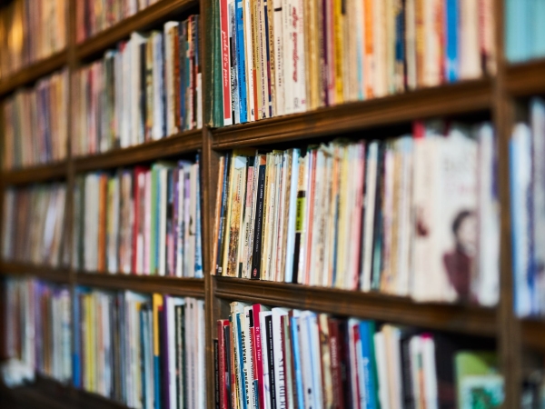 Books on shelves